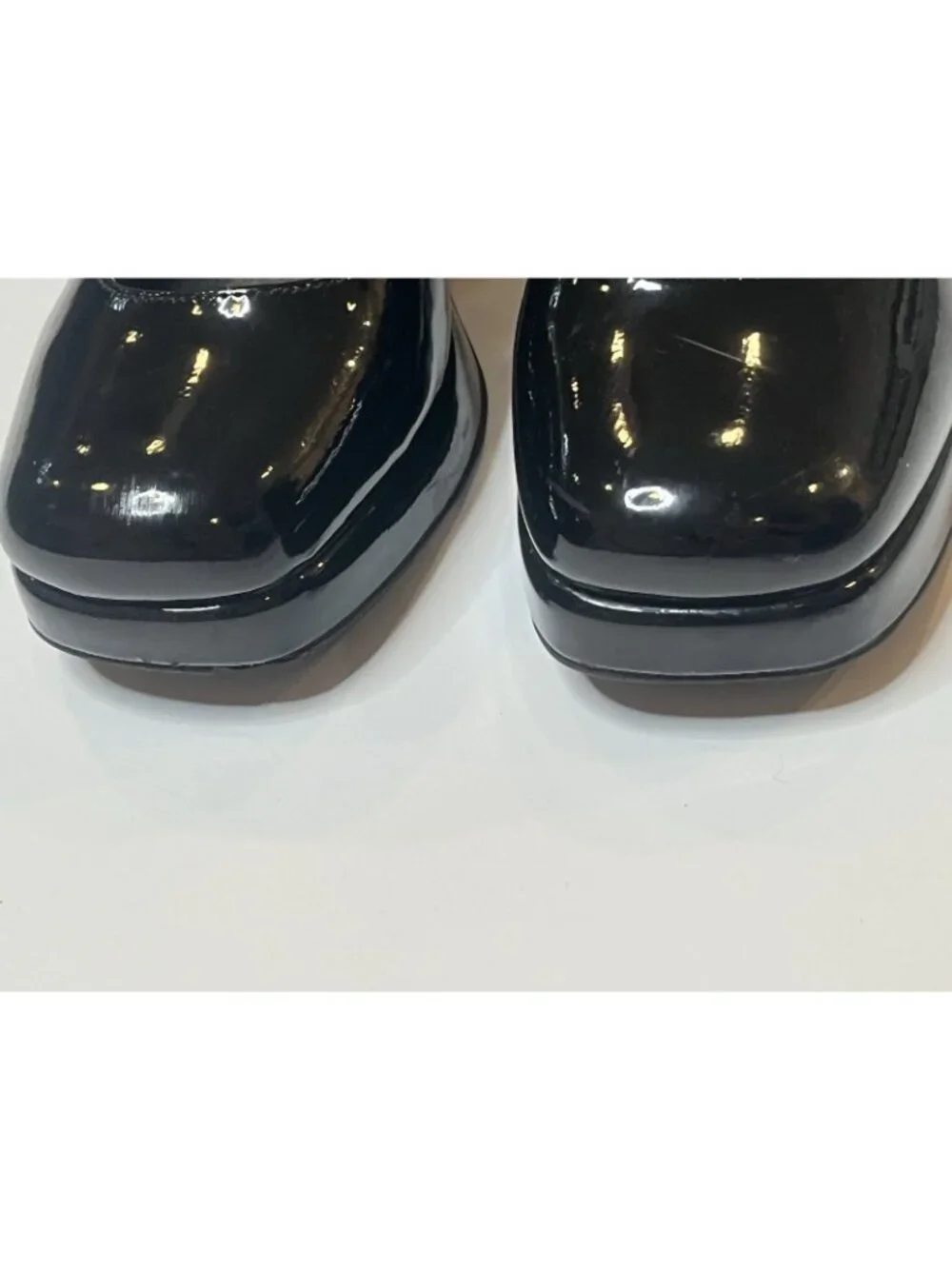 Steve Madden Tiffany Black Platform Patent Leather Mary Janes Sz 9 Chunky Goth